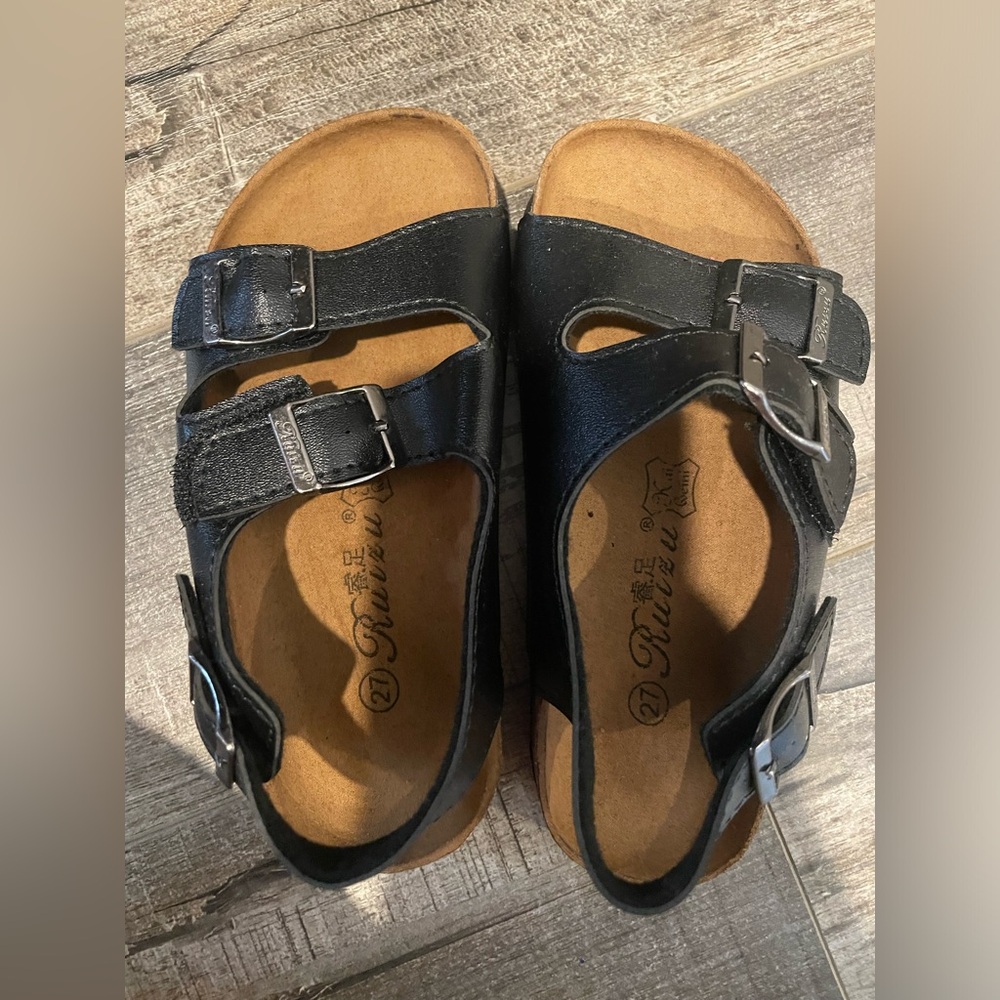 Black strap sandals size 27 or US 10